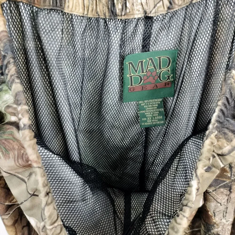 Mad Dog Camouflage Pants Mens 2XL Hunting Realtree Camo Mesh Lined Elastic Waist